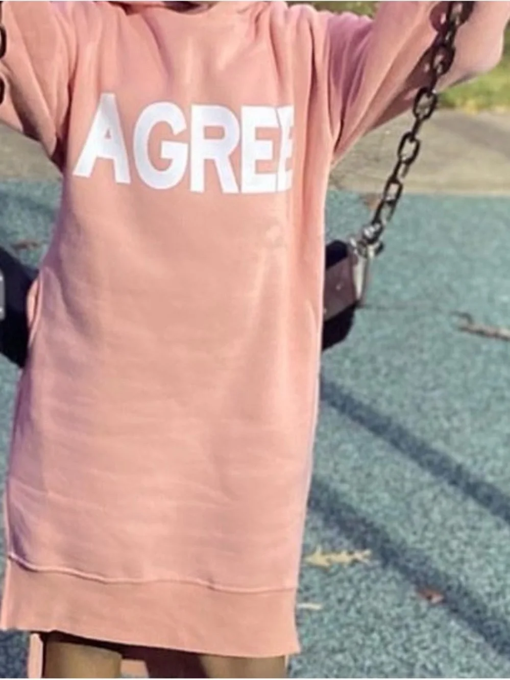 Kids Agree Hooded Sweatshirt in Dusty Pink